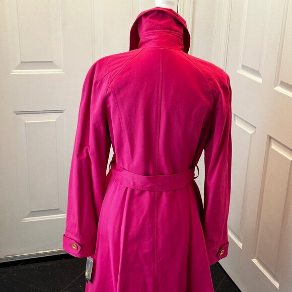 NWT! INC International Concepts Womens Hot Pink Double Breasted Trench Coat Sz M - Picture 7 of 14